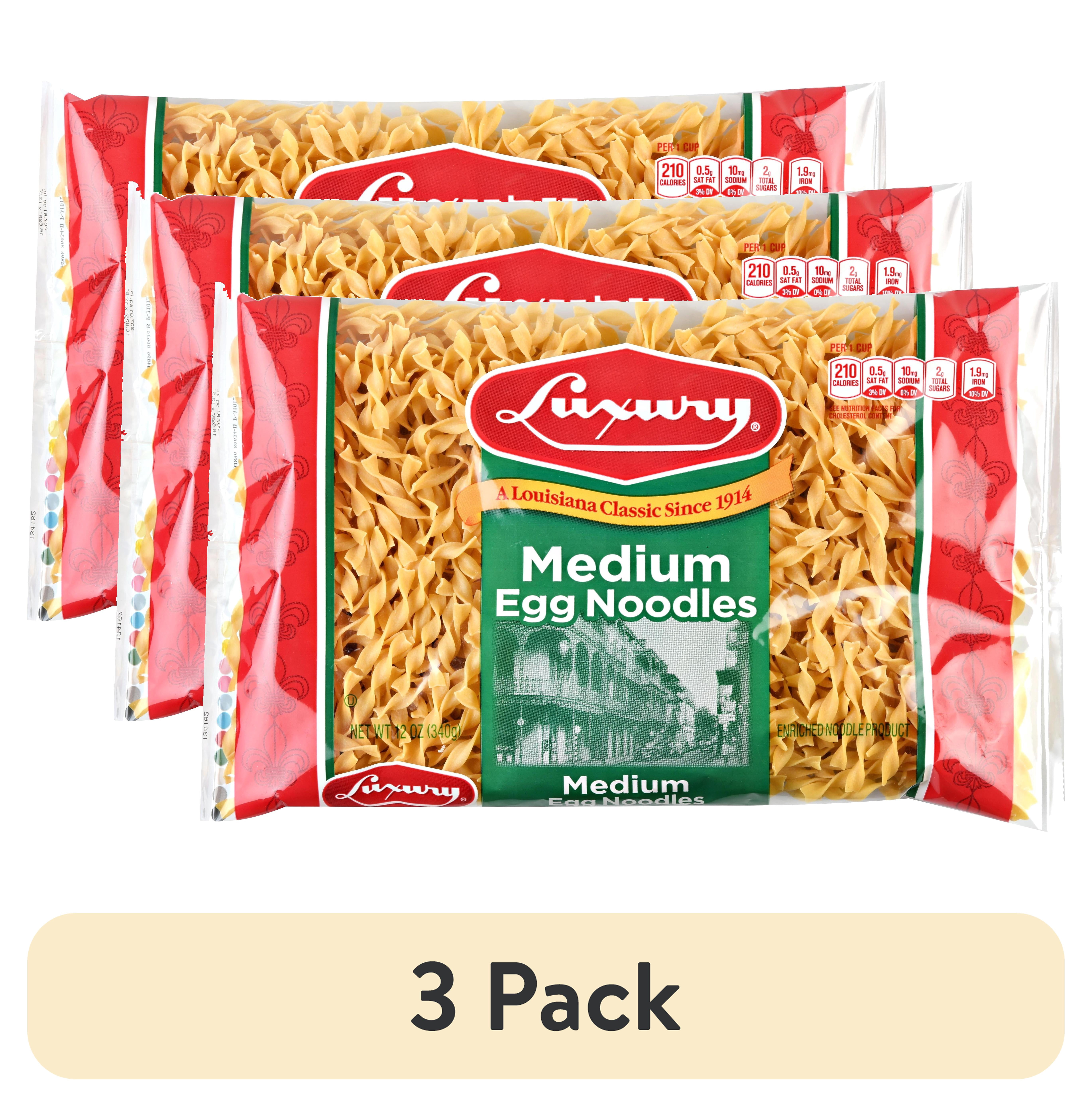 (3 pack) Luxury Medium Egg Noodles, 12-Pack (12 oz Each) – Enriched Pasta for Soups, Stroganoff, and Classic Recipes