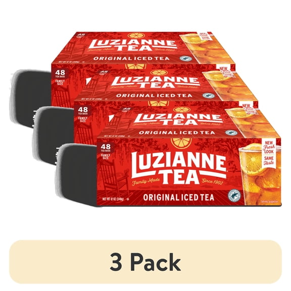 (3 pack) Luzianne Black Iced Tea Bags, 48 Count