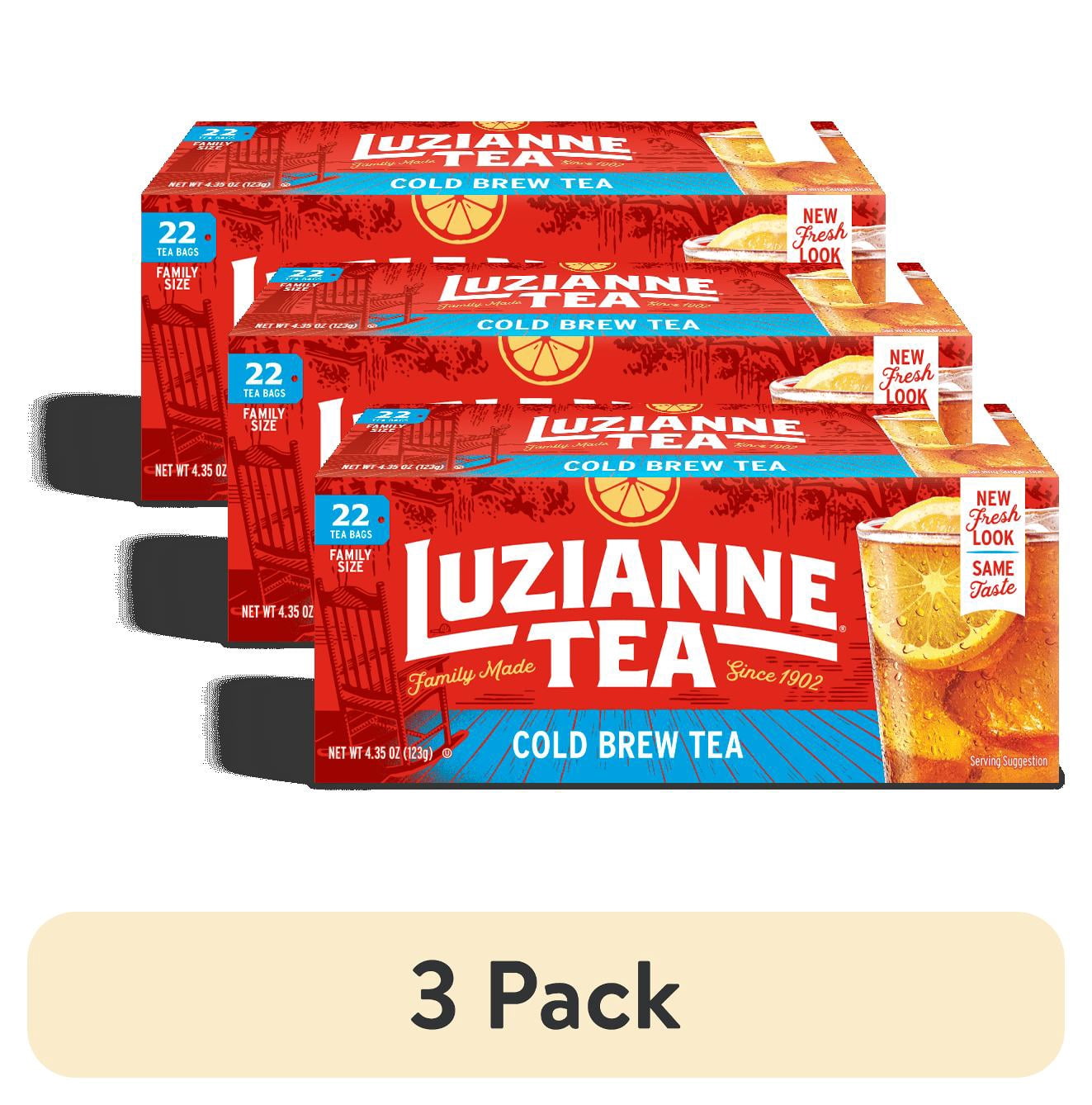 (3 pack) Luzianne Cold Brew Iced Tea, 22 Count