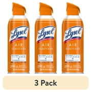 3 pack Lysol Air Sanitizer Spray for Air Sanitization and Bacterial Odor Elimination, Air Freshener Alternative, Tropical Sunset Scent, 10 oz