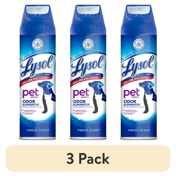 (3 pack) Lysol® Pet Odor Eliminator Spray, Sanitizing and Disinfecting Spray for Pet Odors, 15oz