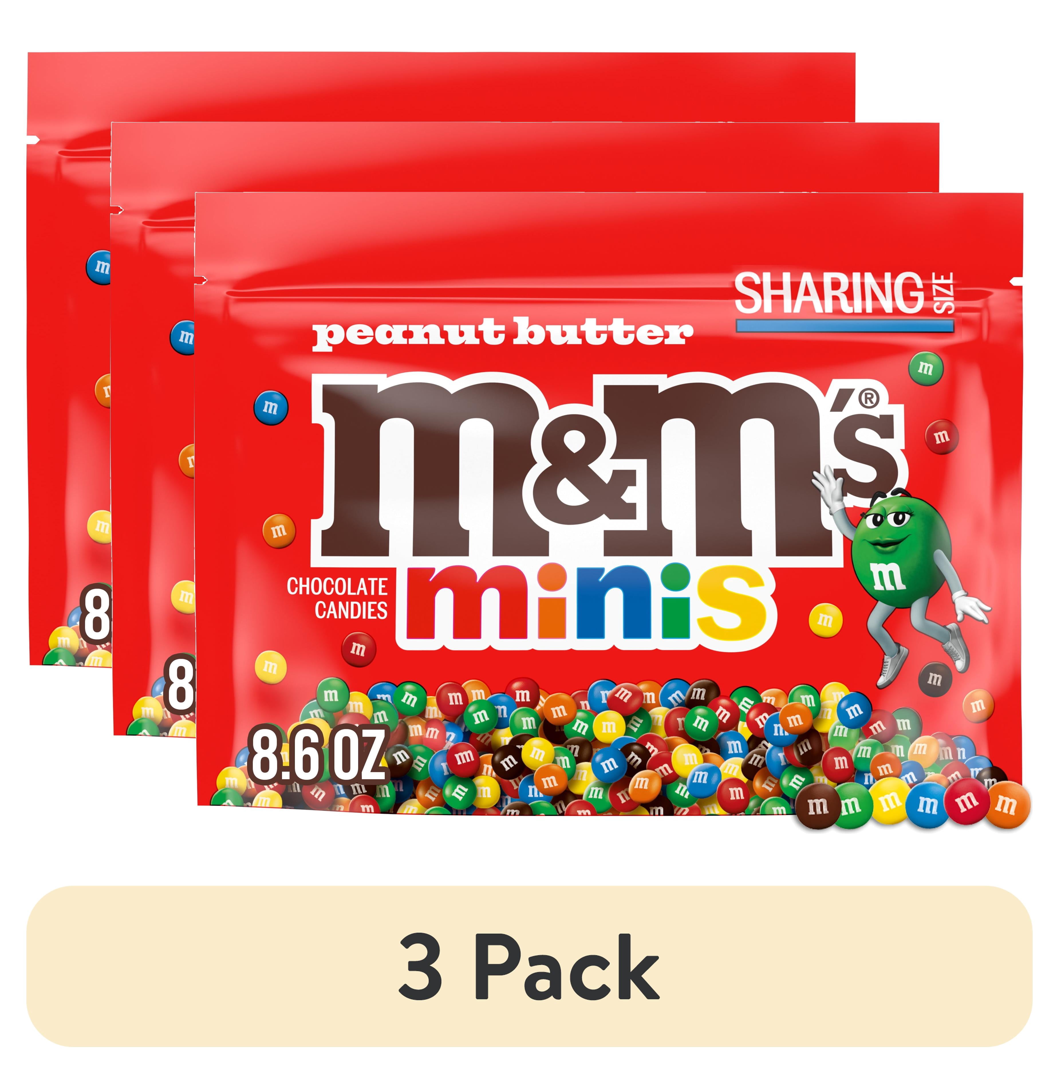 (3 pack) M&M's Minis Peanut Butter Milk Chocolate Candy, Sharing Size - 8.6 oz. Bag