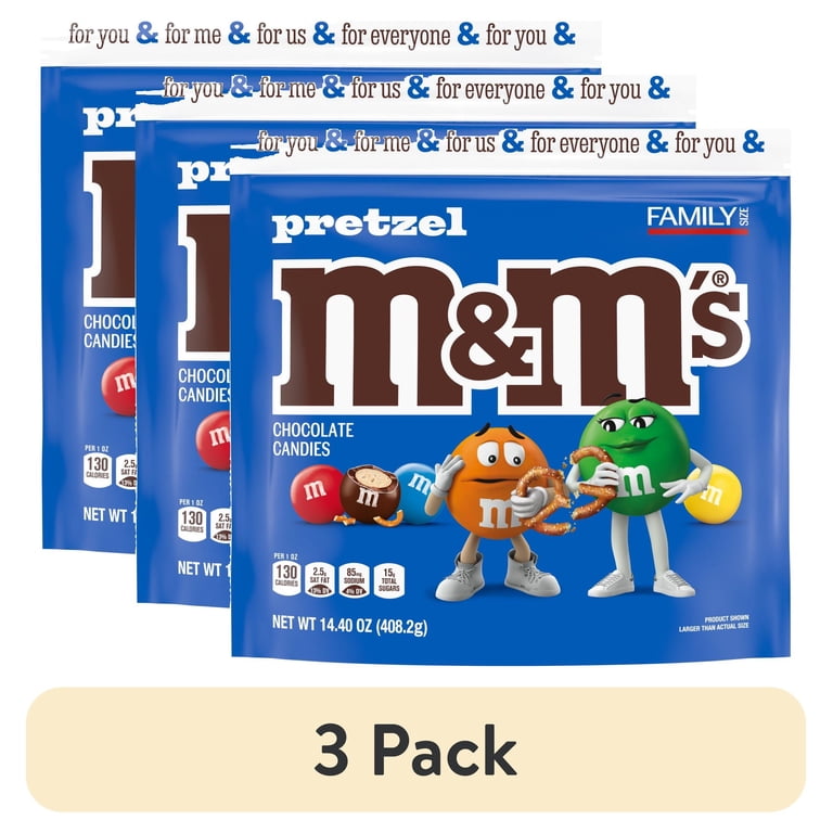 m&m's エムアンドエムズ Moter Mates 4個セット 3 pack) M&M's Pretzel Milk Chocolate Candy, Family Size - 14.4 oz