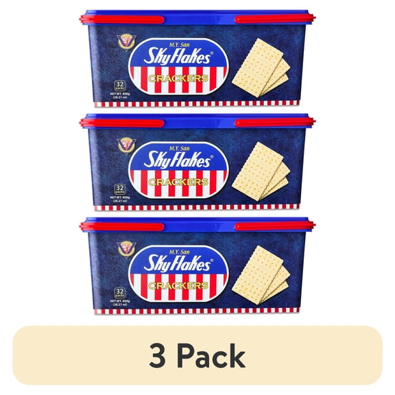 (3 pack) M.Y. San Sky Flakes Crackers, 32 Packs, 28.21 oz
