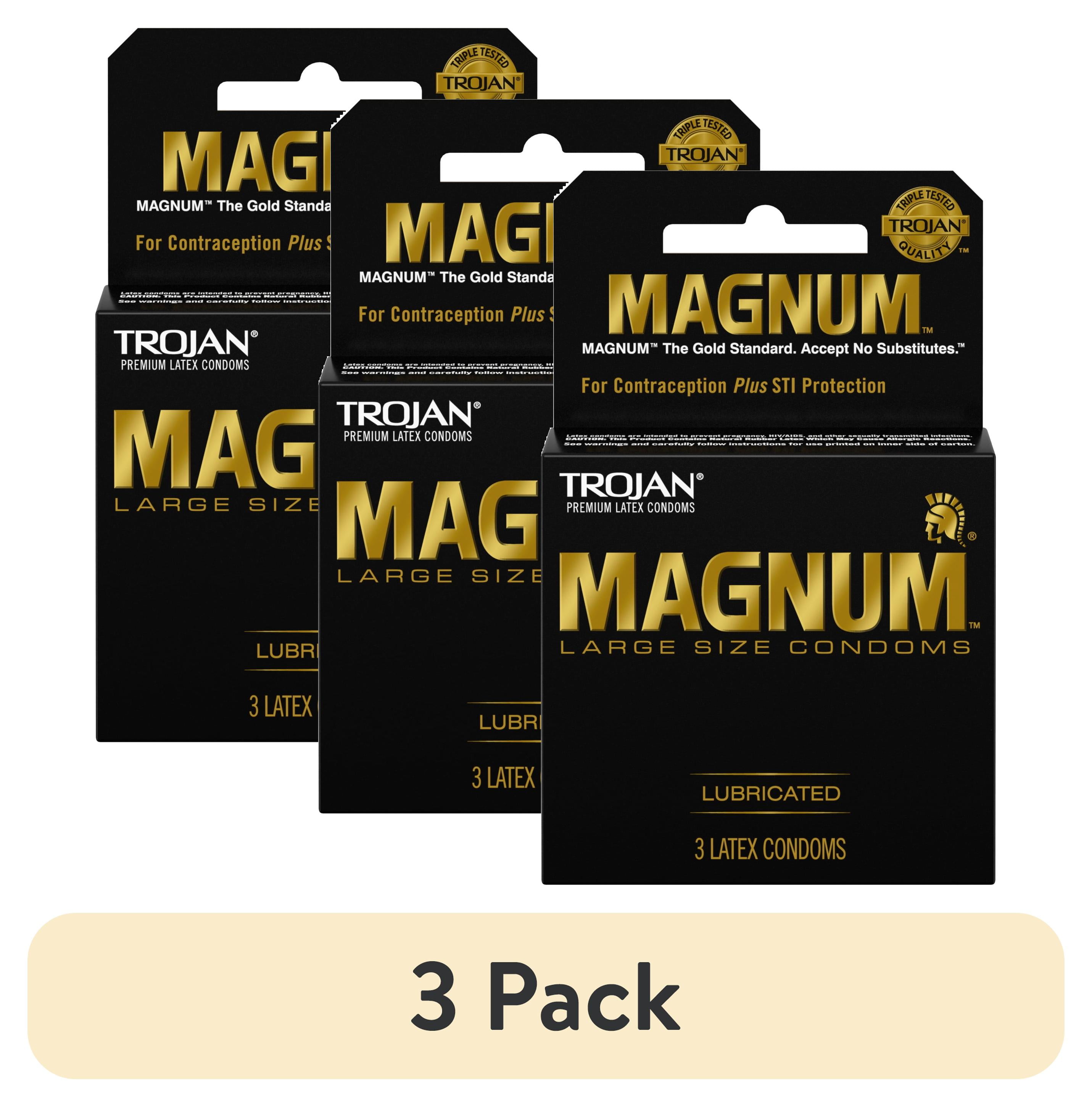 trojan magnum ribbed lubricated condoms Trojan Magnum Ribbed Lubricated Condoms 3 Pack - Dallas Novelty main image 0
