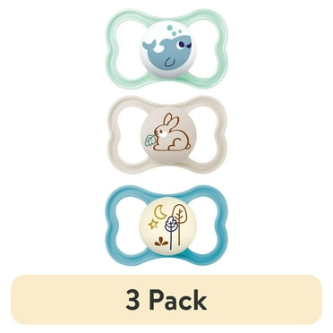 (3 pack) MAM Air Day & Night Pacifiers (3 pack), MAM Sensitive Skin Pacifier 6+ Months, Glow in the Dark Pacifier, Best Pacifier for Breastfed Babies, Baby Boy Pacifiers