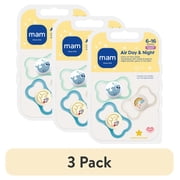 3 pack MAM Air Day & Night Pacifiers 3 pack, MAM Sensitive Skin Pacifier 6+ Months, Glow in the Dark Pacifier, Best Pacifier for Breastfed Babies, Baby Boy Pacifiers