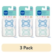 3 pack MAM Pacifiers, Baby Pacifier 0-4 Months, Best Pacifier for Breastfed Babies, Comfort Design Collection, Boy, 2-Count, Blue