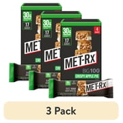 (3 pack) MET-Rx Big 100 Colossal Protein Bars, Crispy Apple Pie Meal Replacement Bars, 4 Ct