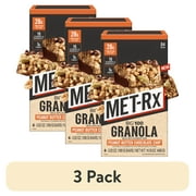 (3 pack) MET-Rx Big 100 Protein Bars, Granola Peanut Butter Meal Replacement Bars, 4 Ct