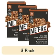 (3 pack) MET-Rx Big 100 Protein Bars, Peanut Butter Pretzel Bars, 4 Ct