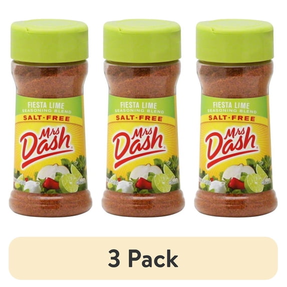 (3 pack) MRS DASH Fiesta Lime Salt-Free Seasoning Blend 2.4 OZ SHAKER
