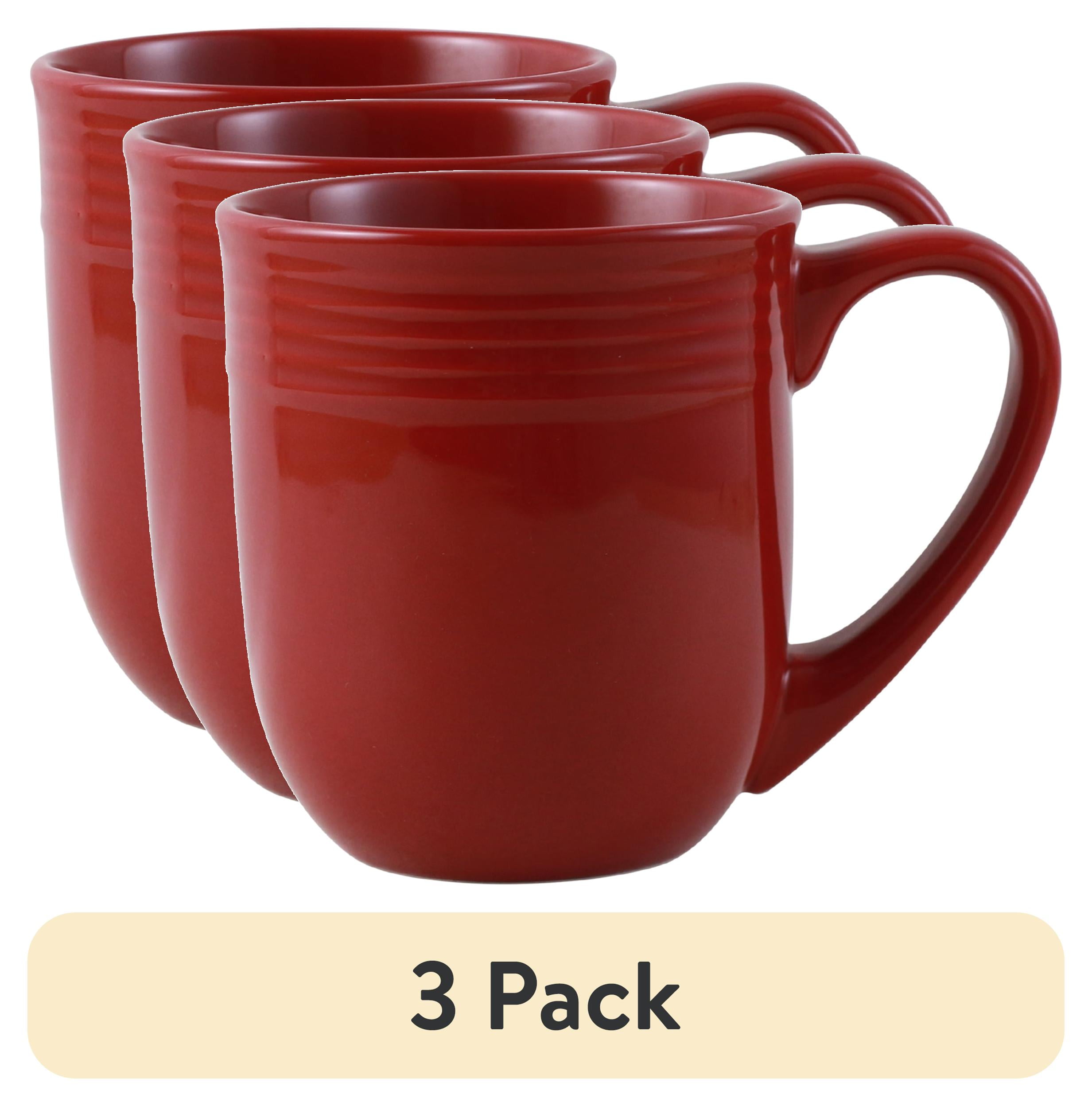 (3 pack) Mainstays Chiara Stoneware 16.5-oz Red Mug