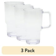 (3 pack) Mainstays 21-Ounce Acrylic Tumbler with Handle, Clear