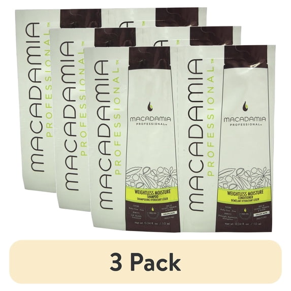 (3 pack) Macadamia Professional Weightless Moisture Shampoo & Conditioner Duo - 2 x 0.34 oz Shampoo & Conditioner