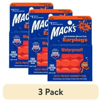 (3 pack) Mack's Soft Moldable Silicone Putty Ear Plugs - Kids Size, 6 Pair - Comfortable Small Earplugs for Swimming, Bathing, Travel, Loud Events and Flying