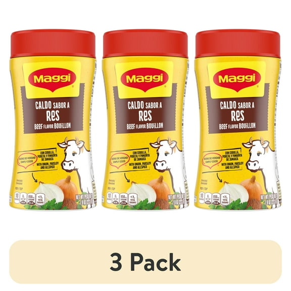 (3 pack) Maggi Granulated Beef Flavor Bouillon Ground, 7.9 oz
