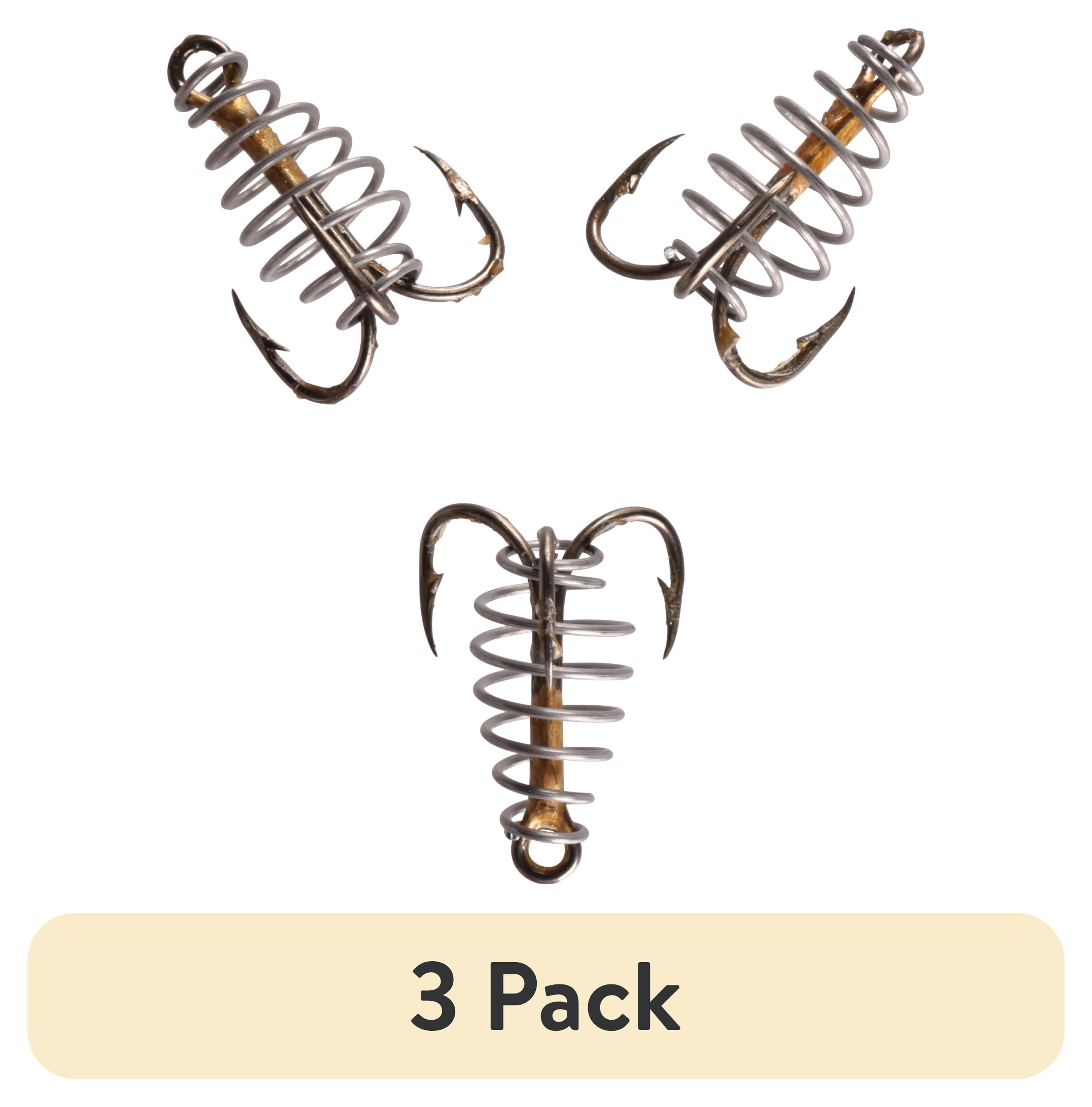 (3 pack) Magic Bait, Number 4 Dough Treble Fishing Hooks with Spring, 3ct