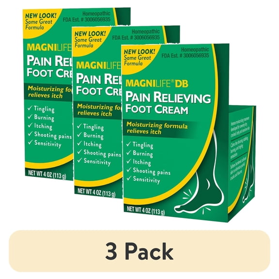(3 pack) Magnilife DB Pain Relieving Diabetic Foot Cream, 4 oz