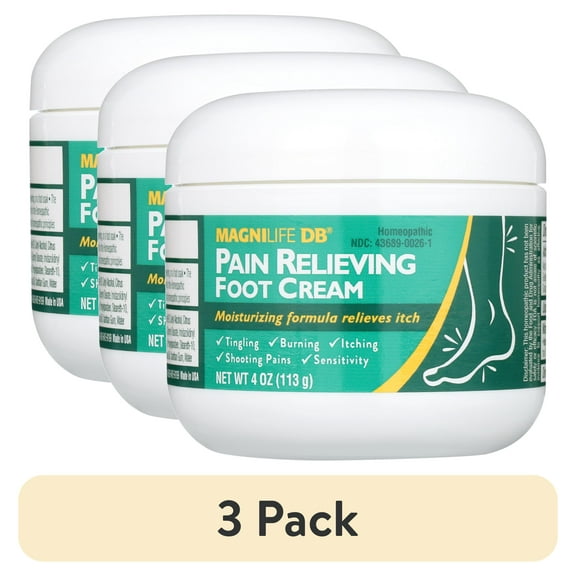 (3 pack) Magnilife DB Pain Relieving Diabetic Foot Cream, 4 oz