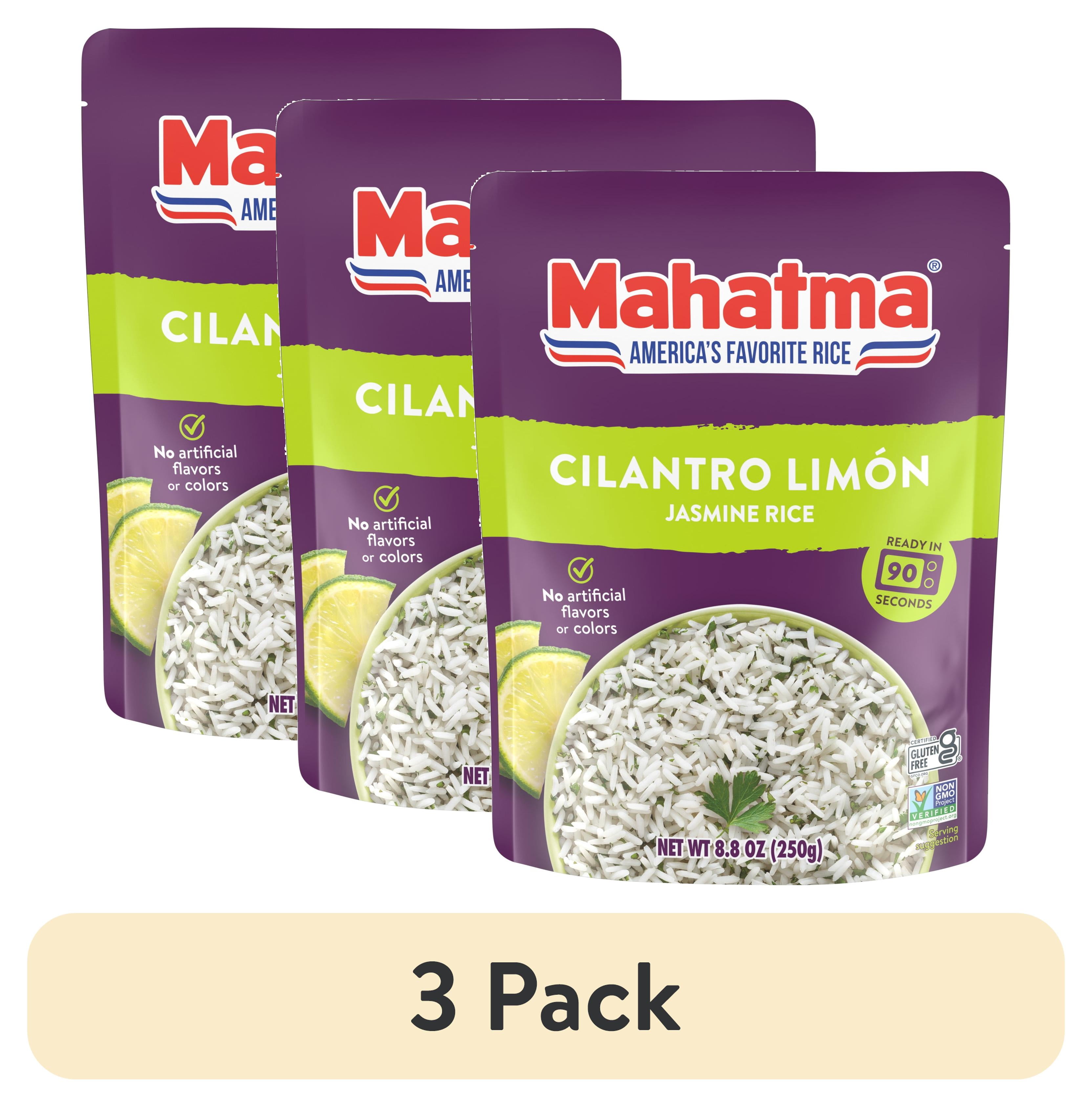 (3 pack) Mahatma Ready-to-Heat Cilantro Limon Jasmine Rice, Gluten Free, 8.8 oz Bag