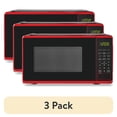 thumbnail image 1 of (3 pack) Mainstays 0.7 cu. ft. Countertop Microwave Oven, 700 Watts, Red, 1 of 15