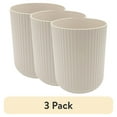 thumbnail interactive-video image 1 of (3 pack) Mainstays 1.64 Gallon Plastic Ribbed Beige Trash Can, 1 of 8