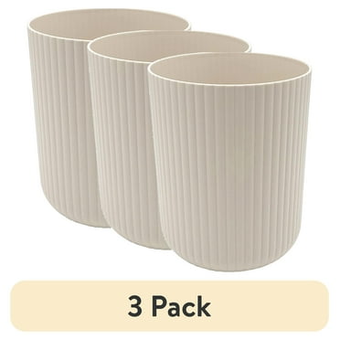 Mainstays Soft Touch Ribbed Wastebasket – 4-Pack, 1.98 Gallon, Black – Indoor Household Trash Cans