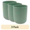 thumbnail image 1 of (3 pack) Mainstays 1.64 Gallon Ribbed Plastic Trash Can, Green, 1 of 6