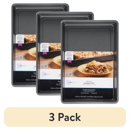 (3 pack) (3 pack) Mainstays 15"x10" Non-Stick Lasagna Pan