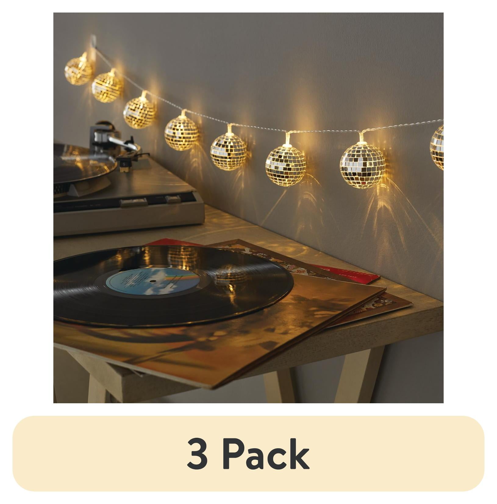 (3 pack) Mainstays 10-Count Battery-Operated Indoor Disco Ball Lights, with Warm White LED Lights