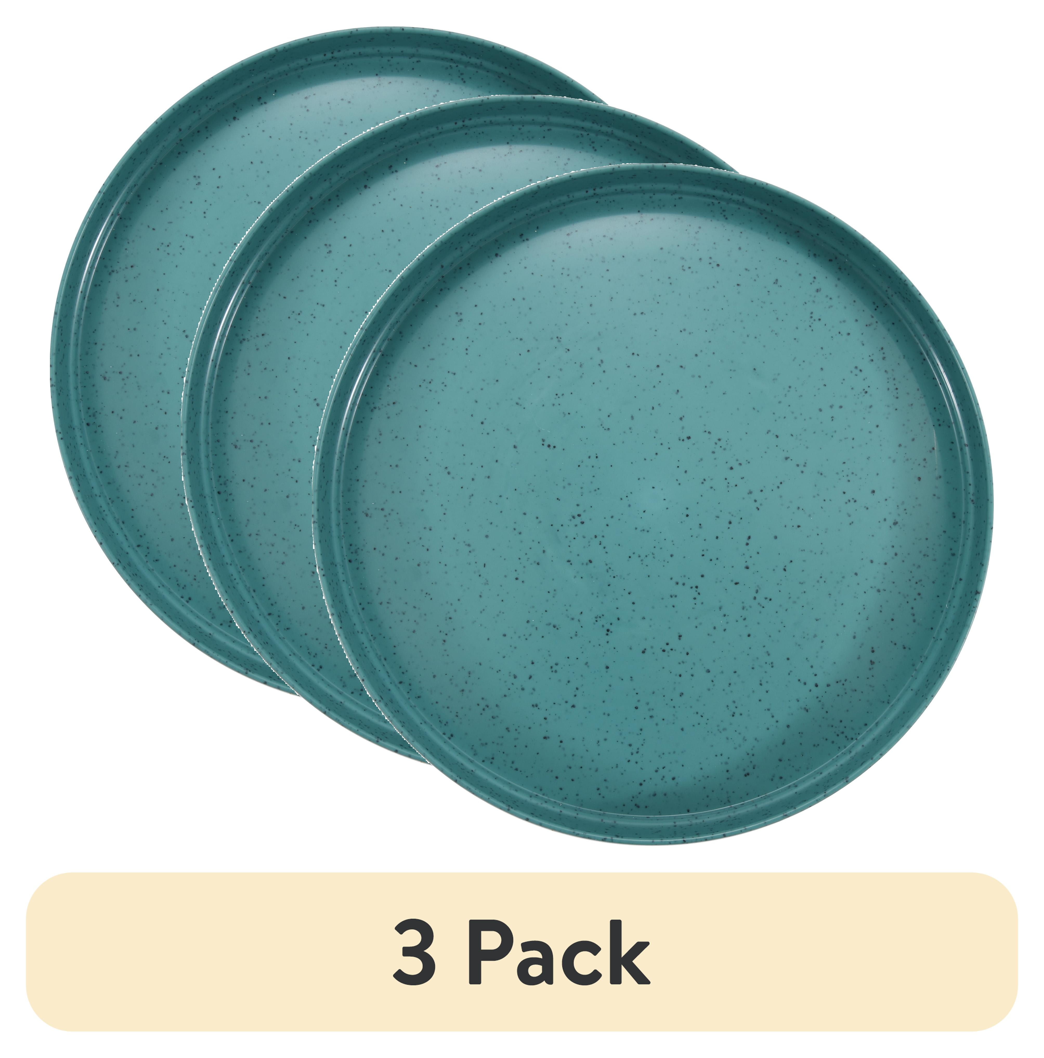 (3 pack) Mainstays 10-Inch Eco-Friendly Recycled Plastic Dinner Plate, Aqua Slate