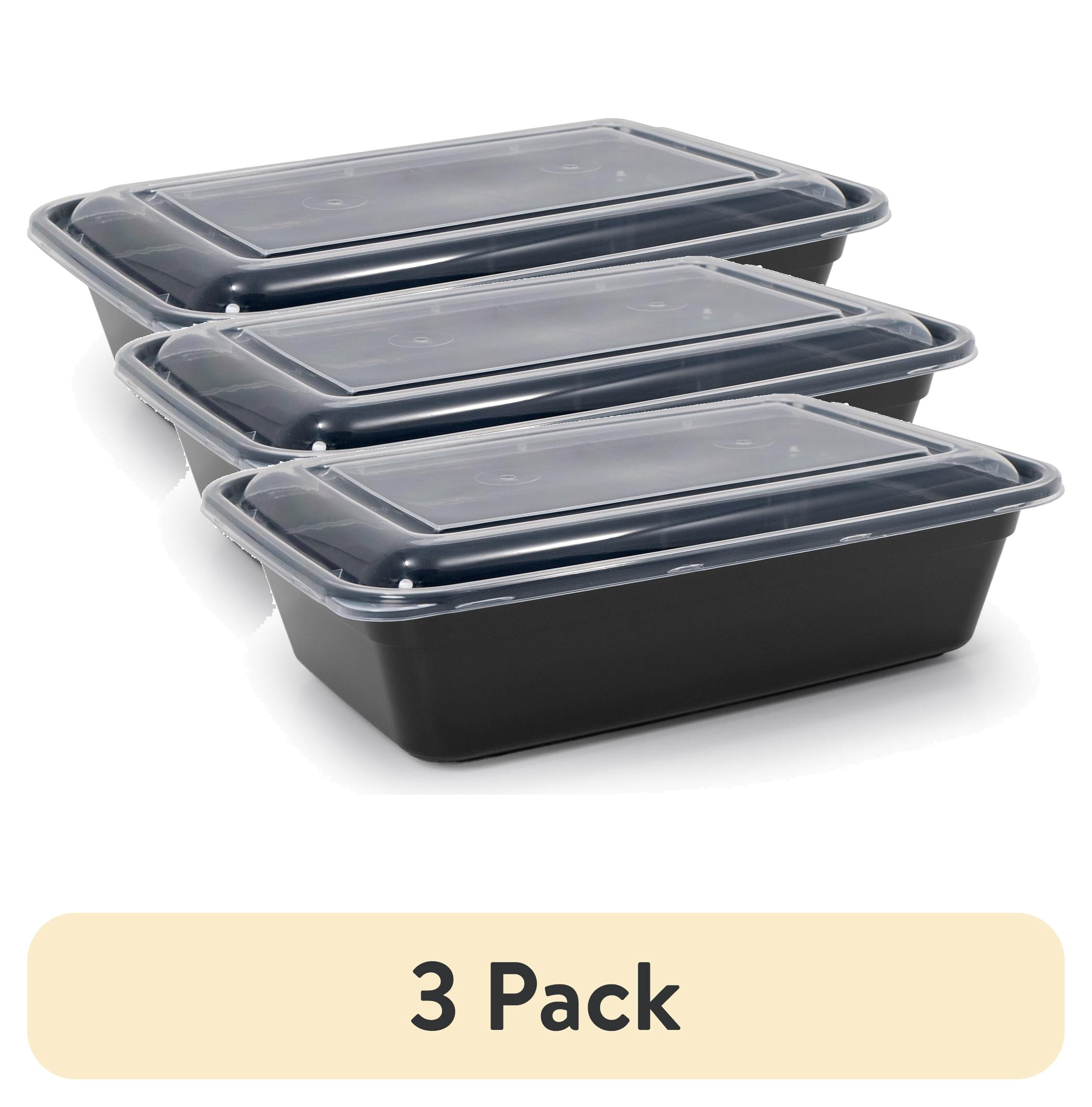 3 pack) Mainstays 10-Piece Meal Prep Containers with Lids, Single
