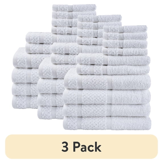 (3 pack) Mainstays 10-Piece 100% Cotton Towel Set, White