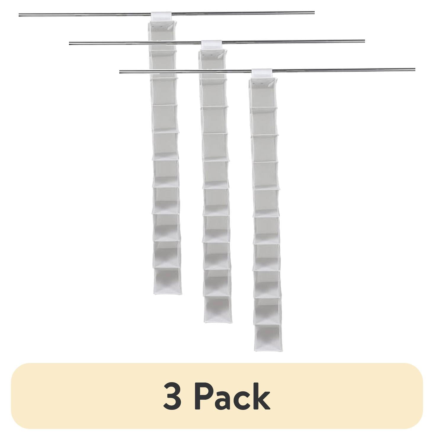 (3 pack) Mainstays 10 Shelf Hanging Shoe Organizer, Non Woven, Arctic White, Adult and Child