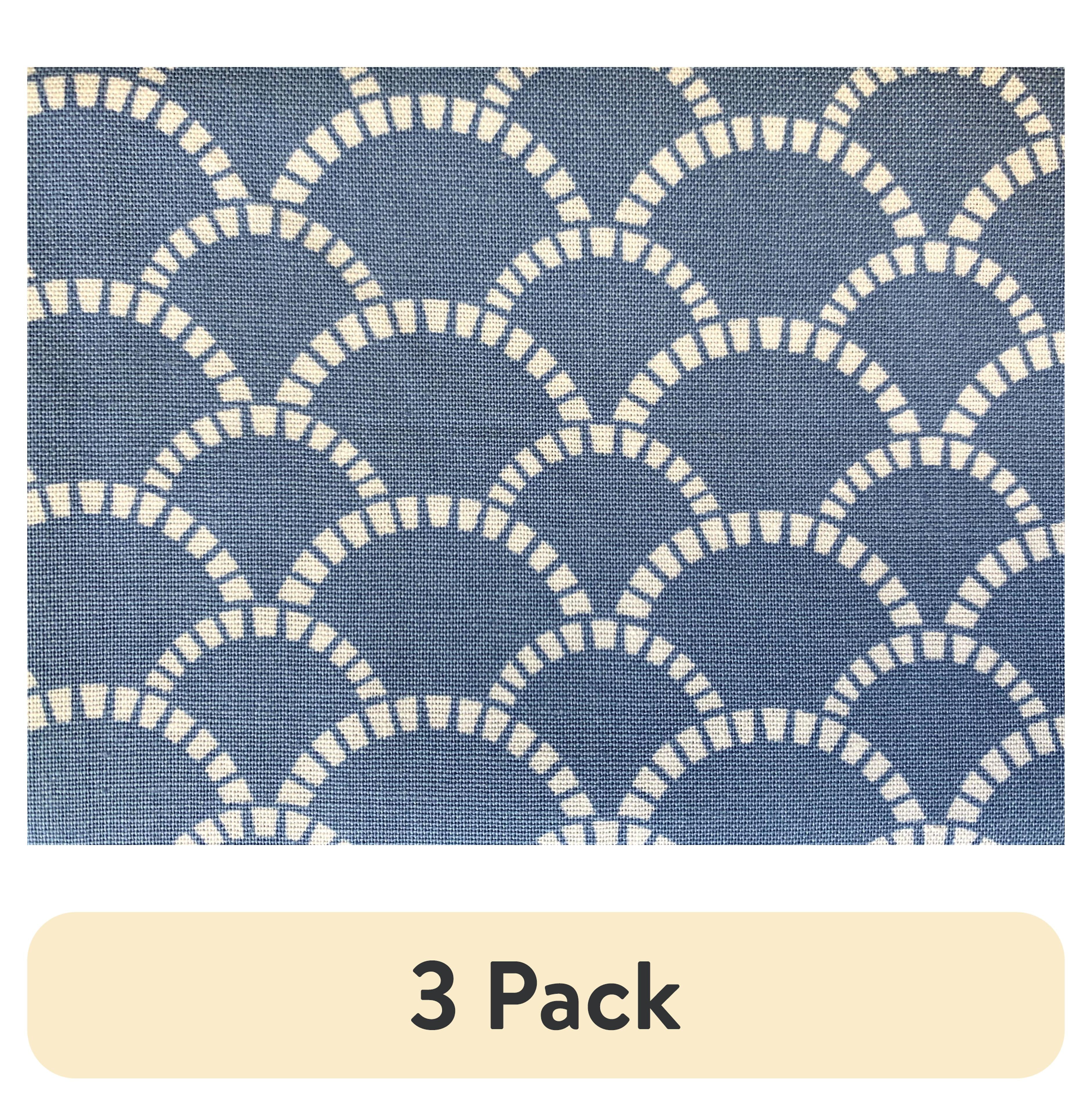 (3 pack) Mainstays 100% Cotton 1 Yard Precut Fabric, Blue Sculpture