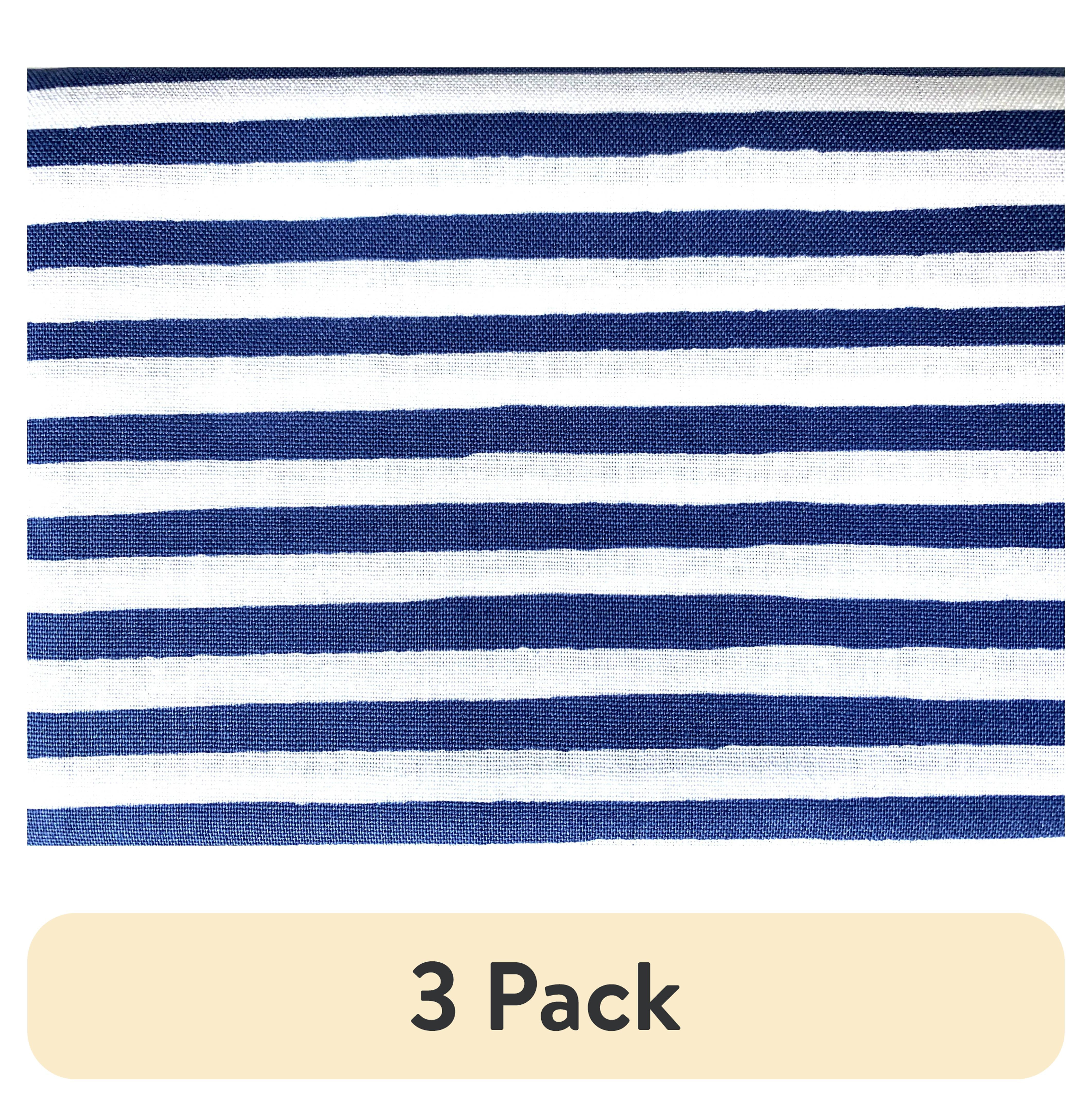(3 pack) Mainstays 100% Cotton 1 Yard Precut Fabric Blue Stripe