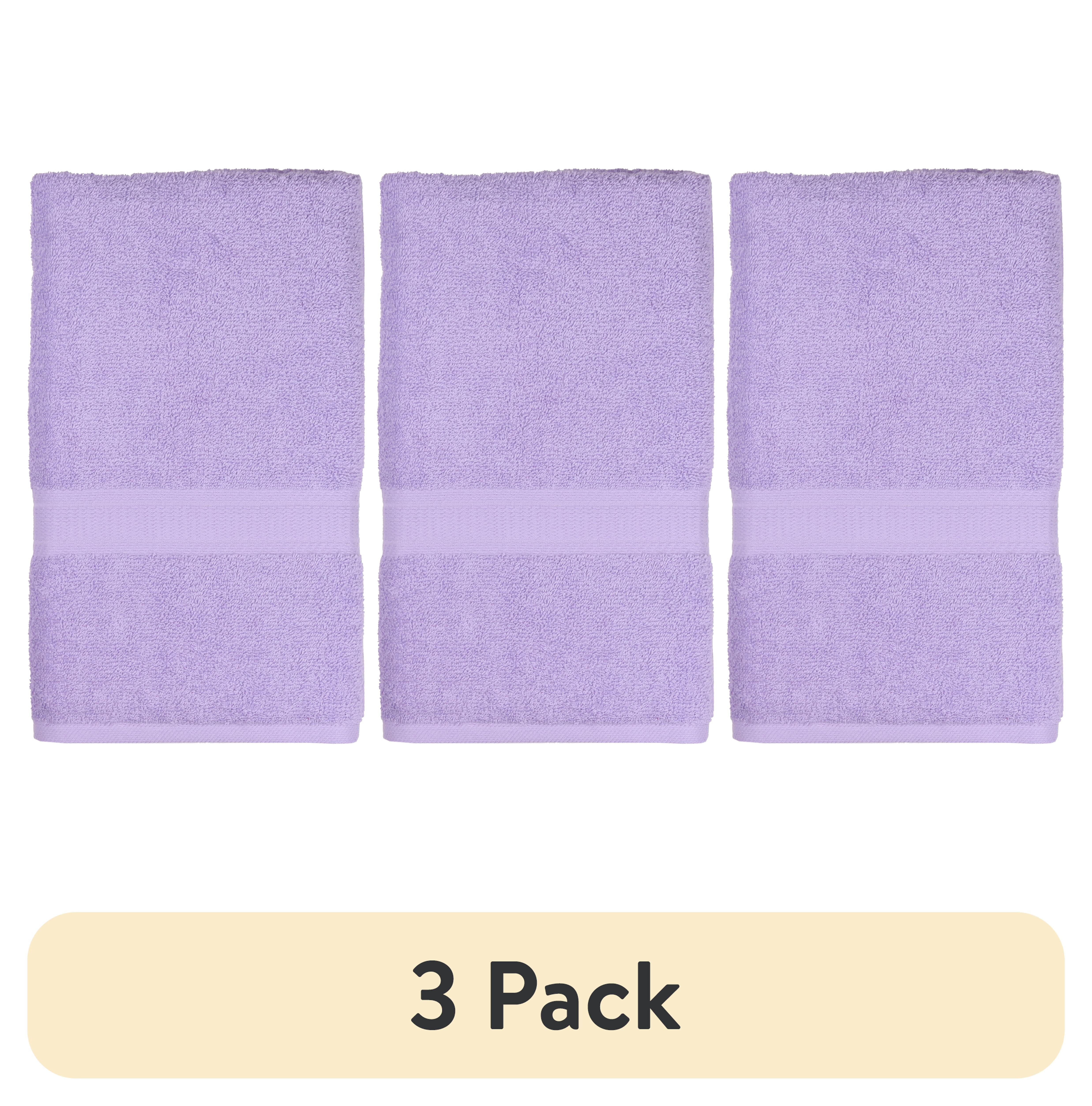 (3 pack) Mainstays Basic Hand Towel, Soft 100% Cotton and highly absorbent Hand Towel, Lavender