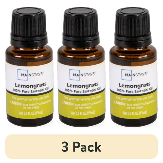 (3 pack) Mainstays Pure Lemongrass Essential Oil, 15ml, 1 Pack