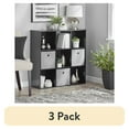 thumbnail interactive-video image 1 of (3 pack) Mainstays 9 Cube Storage Organizer, Black, 1 of 13
