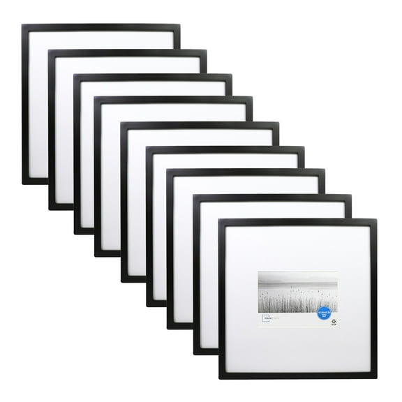 (3 pack) Mainstays 12.25x12.25 Matted to 5x7 Linear Gallery Wall Picture Frame, Set of 3