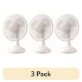 thumbnail interactive-video image 1 of (3 pack) Mainstays 12" 3-Speed Oscillating Table Fan, FT30-8MBW, New, White, 1 of 14