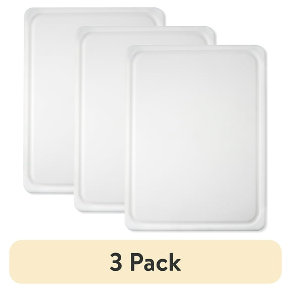 (3 pack) Mainstays 15"X20" Non-Slip Poly Cutting Board, White Color