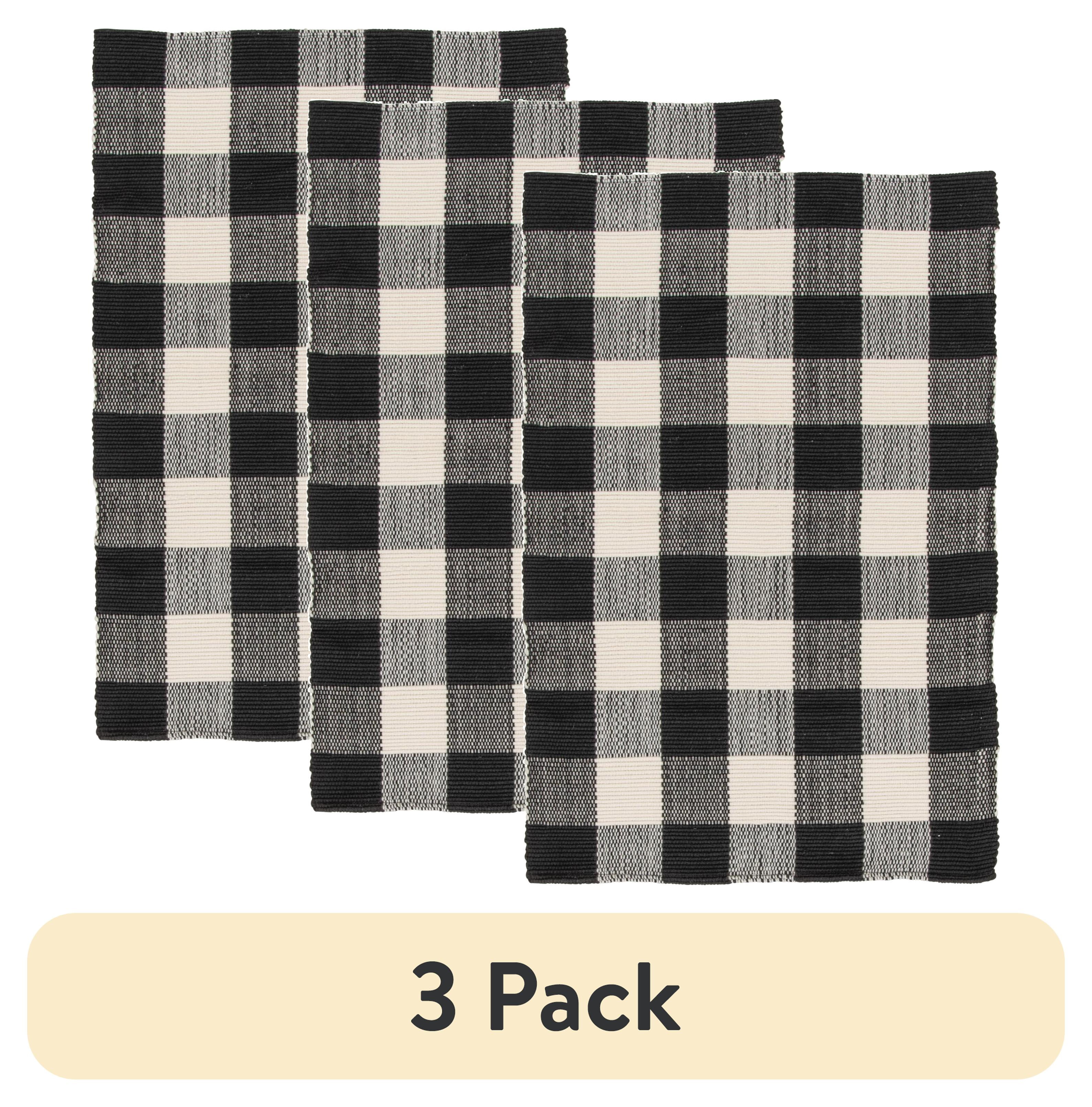 (3 pack) Mainstays 24" x 36" Black & White Outdoor Layering Rug