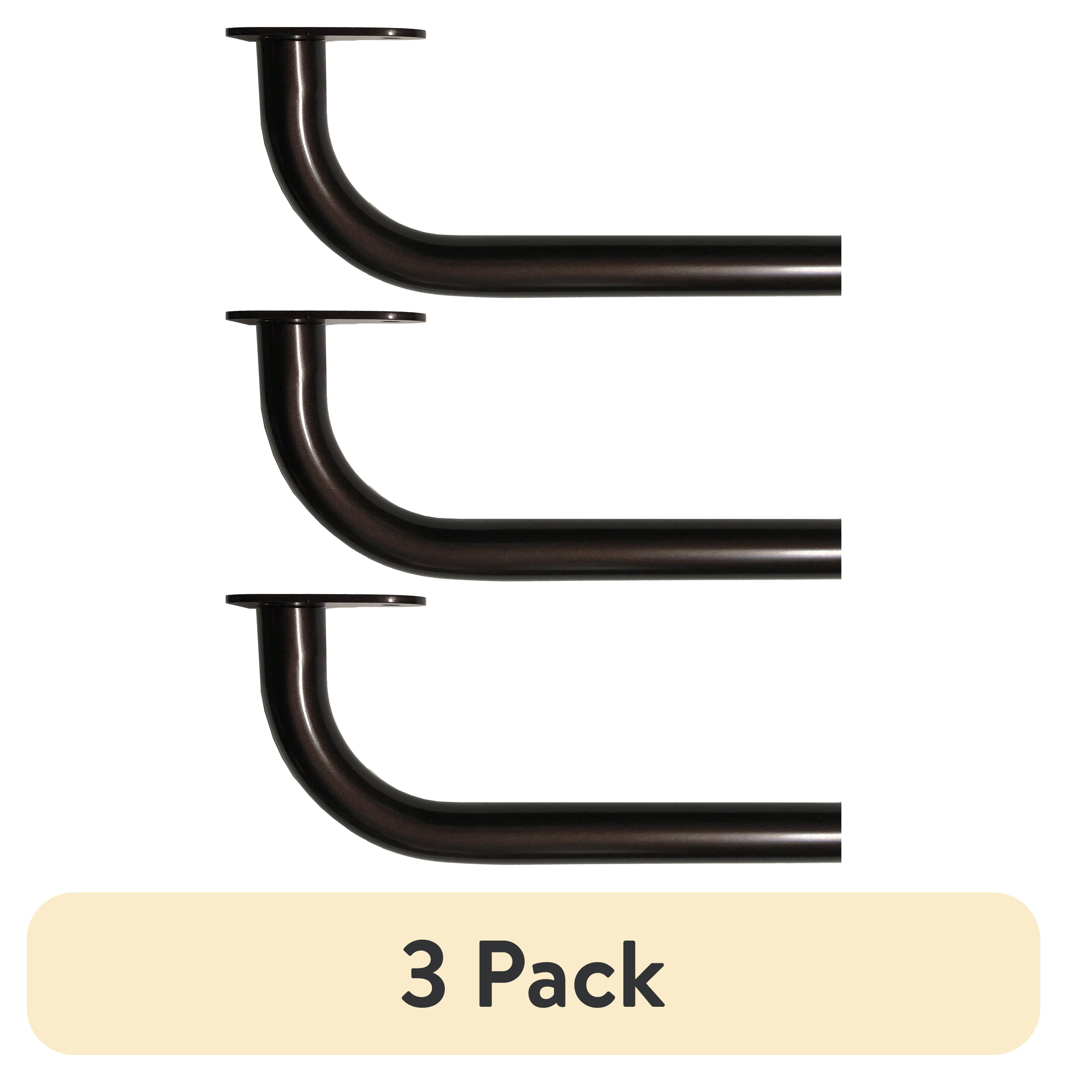 (3 pack) Mainstays 3/4" Wrap Curtain Rod, 30-84", Bronze