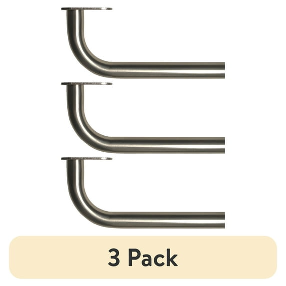 (3 pack) Mainstays 3/4" Diameter Nickel Room Darkening Wrap Around Curtain Rod, 30"-84"