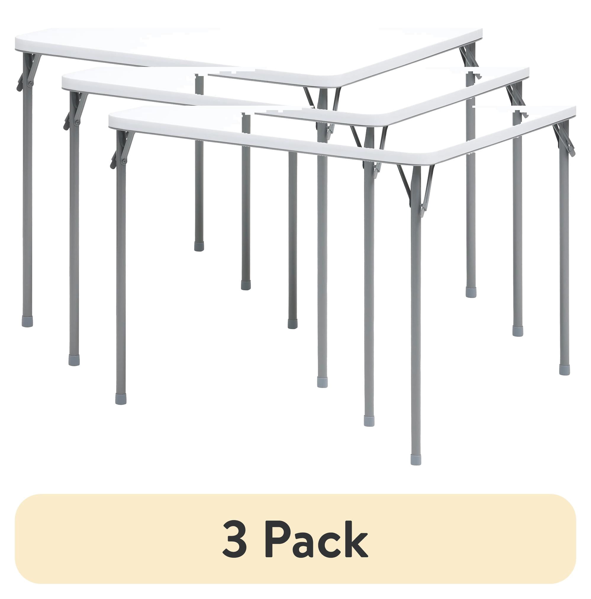 (3 pack) Mainstays 34 in Square Folding Card Table, White