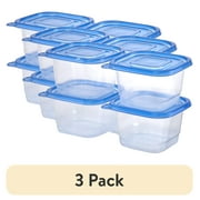 (3 pack) Mainstays 4 Pack 4.4Cup Plastic Square Food Storage Container