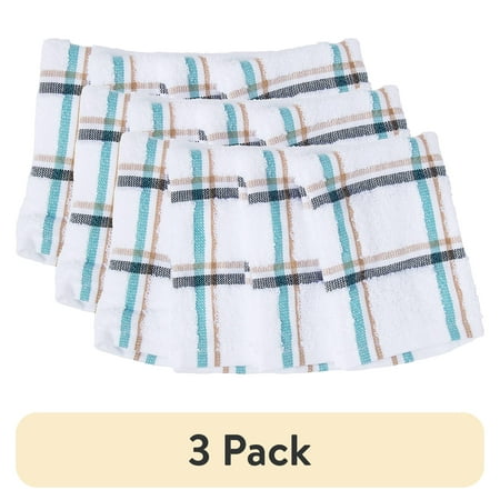 (3 pack) Mainstays Multi-Color Stripe Cotton Kitchen Dish Cloth Set, 4 Count