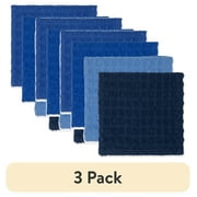 (3 pack) Mainstays 4 Pieces, Waffle Dishcloths, Navy Blue